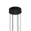  LED csillár távirányítóval, 73 W-os függeszték, 3 elem, hideg/meleg/semleges fény, szabályozható, állítható magasság, fekete