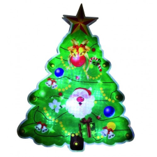  LED-es ablakdísz, karácsonyfa, 20cm, 4,5V világítási kellék