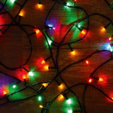  LED-es beltéri fényfüzér, színes, 100 LED karácsonyfa izzósor
