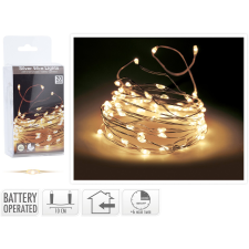  LED-es fényfüzér 20 melegfehér LED-del ezüstszínű dróton beltérre elemes karácsonyfa izzósor