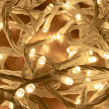  LED-es izzósor, 10 m / 200 LED, sorolható, melegfehér karácsonyfa izzósor