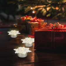 LED-es jégkristály dekoráció - elemes - 4 db / csomag karácsonyi dekoráció
