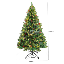 LED-es műfenyő melegfehér-180 LED-es, 150 cm műfenyő