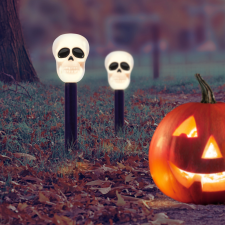 Led-es szolár lámpa - halloween - koponya kültéri világítás