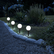 LED-es szolár lámpa - leszúrható - gömb alakú, hidegfehér - Ø10 cm kültéri világítás