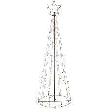  LED-es zászlórúd világítás 180 cm fekete karácsonyfa izzósor