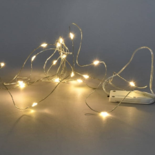  LED füzér 2méter meleg fehér elemes dekorációs kellék