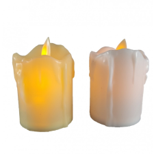 LED gyertya fehér / tört fehér 5x7 cm karácsonyi dekoráció