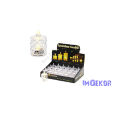  LED gyertya melegfényű 4x6,5cm - Pikkelyes dekorációs kellék