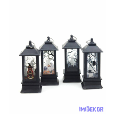 LED Halloween lámpás 13cm - Fekete dekorációs kellék