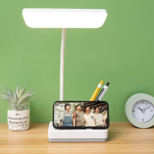 LED hordozható olvasólámpa tolltartóval és telefontartóval tolltartó