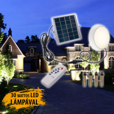 Led kültéri lámpa napelemes töltővel, kerek, 30W kültéri világítás