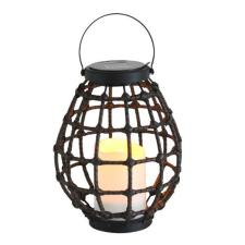 LED Napelemes Lámpás Kerti Függő Lámpa 23cm IP44 fekete fém kültéri világítás