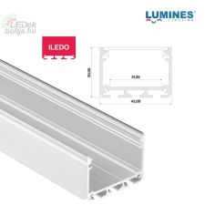  Led profil led szalagokhoz Széles Mély Fehér 1 méteres alumínium világítási kellék