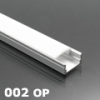 LED Profiles ALP-002 - Aluminium U profil ezüst, LED szalaghoz, opál burával