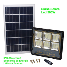 LED Projektor 300W Napelemes Panellel kültéri világítás