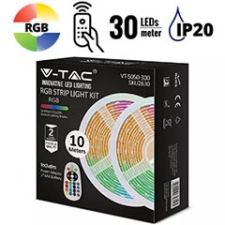  LED szett beltéri: 10 méter RGB+vezérlő+tápegység 5050-30 világítási kellék