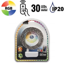  LED szett beltéri: 5 méter RGB+vezérlő+tápegység 5050-30 világítás