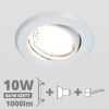  -LED szpot szett: fehér bill. keret + 10 Wattos, természetes fehér GU10 LED lámpa + GU10 csatlakozó