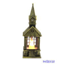  LED templom 17 cm - Antik Arany dekorációs kellék