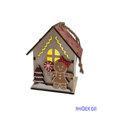  Ledes fa házikó - Mézeskalács lánnyal dekorációs kellék