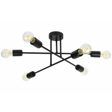 Ledlux LX-1357 függesztett mennyezeti lámpa,6xE27, fekete világítás
