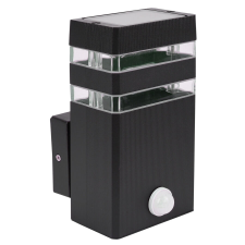 Ledlux LX-9112 kültéri homlokzati lámpa,mozgásérzélekős 1xGU10, fekete kültéri világítás