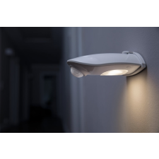 Ledvance Door LED Down Silver, kültéri, ezüst bejárati ajtó fölé, LED lámpa fény- és mozgásérzékelővel, 3xAA elemmel, 0.95 W, foglalat: LED modul, IP54, 4000 K színhőmérséklet, 40 lm fényerő, 2 év kültéri világítás