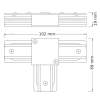 Ledvance Gmbh Ledvance Connector 1-phase tracking system T Type Black – T alakú összekötő elem 1 fázisú sínrendszerhez, fekete, alumínium/műanyag