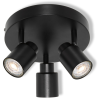 Ledvance Gmbh Ledvance LED Spot Primal 3XGU10 Plate Black - Mennyezetre szerelhető állítható spotlámpa, fekete acél ház, 3 forgófejű GU10 foglalat, IP20