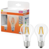 Ledvance Gmbh Osram E27 LED 3,4W, 470 lm, 2700 K, melegfehér, áttetsző üveg-40 W normál izzó helyett, 2 darabos - Star Classic A filament