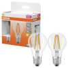 Ledvance Gmbh Osram E27 LED 5,9W, 806 lm, 2700 K, melegfehér, áttetsző üveg-60 W normál izzó helyett, 2 darabos - Star Classic A filament