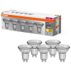 Ledvance Gmbh Osram GU10 LED 2,6W, 230 lm, 2700 K, melegfehér, áttetsző üveg-35 W izzó helyett, 5 darabos - Base Spot PAR16
