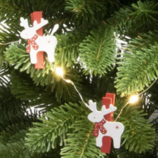 LEDvonal Led fényfüzér , beltéri , 20 db LED , 1.9 m , meleg fehér , rénszarvas dísszel karácsonyi dekoráció
