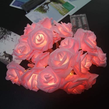 LEDvonal Led fényfüzér , beltéri , 20 db LED , 4 m , meleg fehér , rózsa , rózsaszín , elemes kültéri izzósor