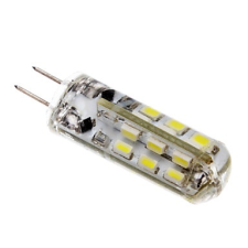 LEDvonal LED lámpa , 12V DC , kukorica , G4 foglalat , 3 Watt , 360° , szilikon bevonat , hideg fehér villanyszerelés