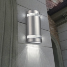 LEDvonal Led lámpatest , napelemes , fali , króm , IP44 világítás