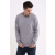 Legend World Wide Férfi Legend World Wide LW9133 Men’S v-neck Fine Gauge Cotton pullover -XL, Light Melange Grey