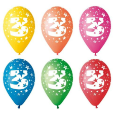 . Léggömb, 26 cm, számos, 3 (PT11PR3) party kellék
