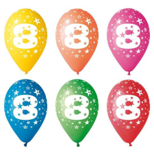 . . Léggömb, 26 cm, számos, 8 party kellék
