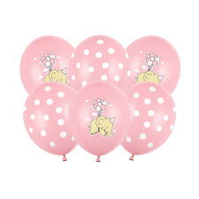 Léggömbök 30 cm, elefánt, pasztell rózsaszín keverék (1 db / 50 db) party kellék