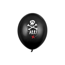 Léggömbök 30 cm, Pirates Party, pasztell fekete (1 db / 6 db) party kellék
