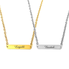  Legjobb barátok páros nyaklánc tüköracél lapocskával nyaklánc