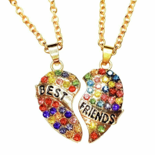  Legjobb barátok színes kristályos páros gyerek nyaklánc medállal nyaklánc