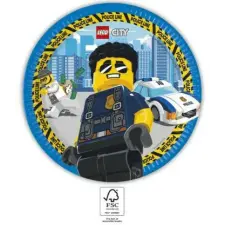  Lego City papírtányér 8 db-os 23 cm FSC party kellék