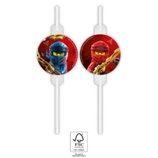 Lego Ninjago papír szívószál, 4 db-os szett FSC party kellék