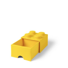 LEGO Tárolódoboz, fiókos, LEGO &quot;Brick&quot;, sárga bútor