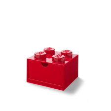LEGO Tárolódoboz íróasztalra, fiókos, LEGO &quot;Brick 2x2&quot;, piros bútor