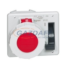 LEGRAND 057322 P17 Tempra Pro Dafbe164k06T 400V IP67 beépíthető csatlakozóaljzat reteszelő kapcsolóval villanyszerelés