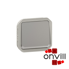 LEGRAND 069533L, Plexo 55 egypólusú nyomó ellenőrzőfénnyel 10A, szürke villanyszerelés